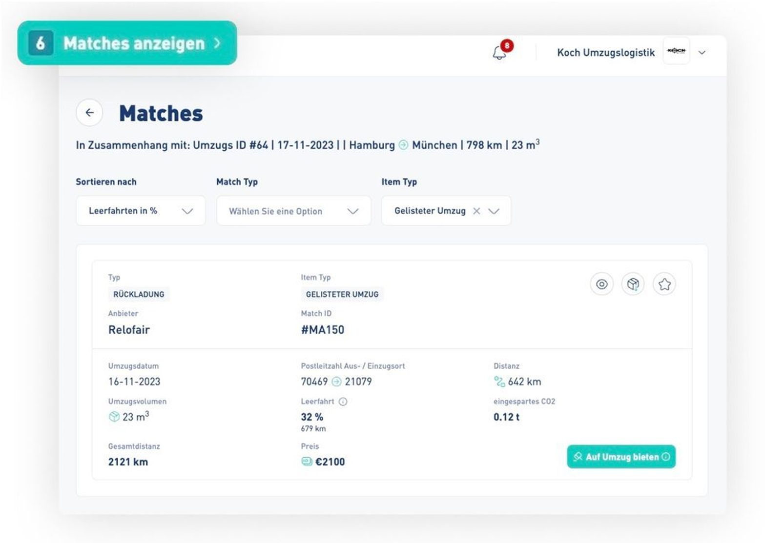 Matchmaking Ansicht